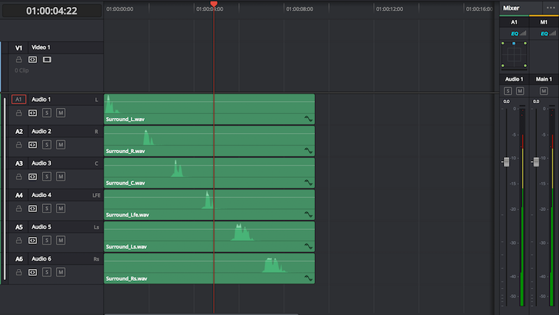Monitoring 5.1 in Resolve, the easy way.
